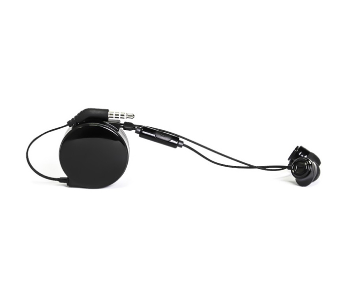 Trands TR-HF690 Retractable Stereo Headphone with Micro Phone - Black - Zoom Image 3