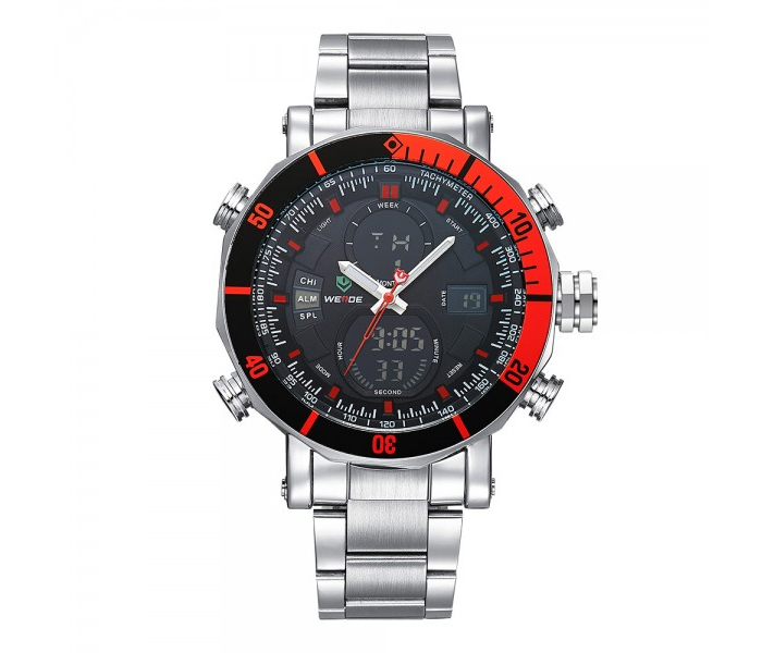 Weide WH-5203MB Analog and LCD Digital Watch Silver and Red - Zoom Image 1