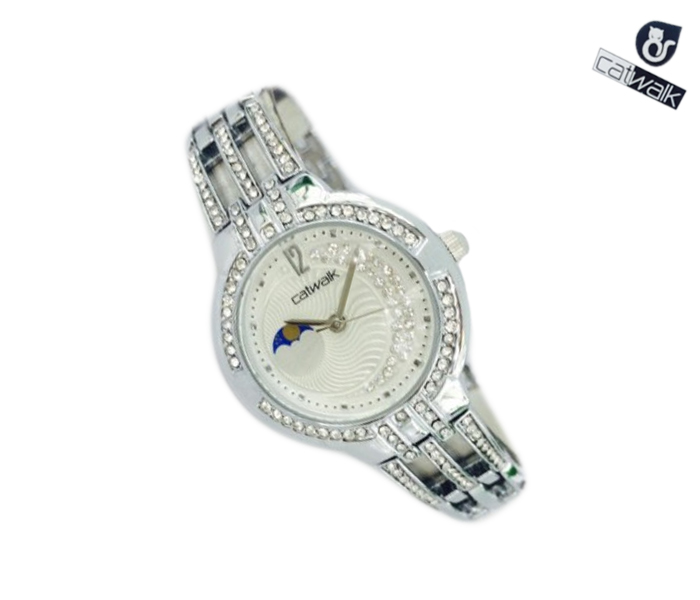 Catwalk CW-984 Genuine quality Fashionable Cz Watch For Women Silver - Zoom Image