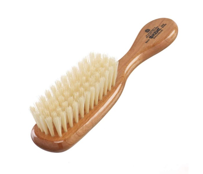 Kent BA10 Super Soft Pure White Bristle Brush made from Cherrywood Beige - Zoom Image 2