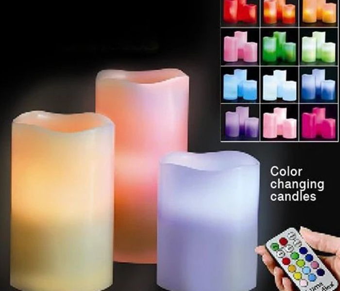 Remote Control LED Scented Candles - 3 Pieces, White - Zoom Image 2