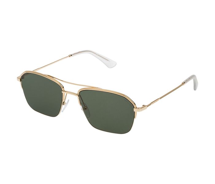 Police SPL 361 0349 Half-Rim Gold Frame & Green Mirrored Sunglasses for Men - Zoom Image 1