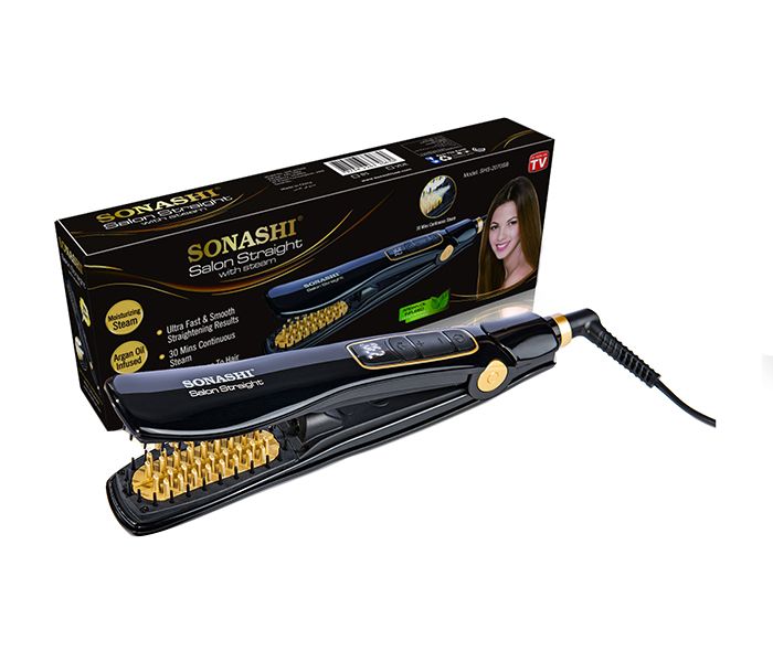 Sonashi SHS-2070SB Salon Straight with Steam Hair Straightener, Black - Zoom Image 3