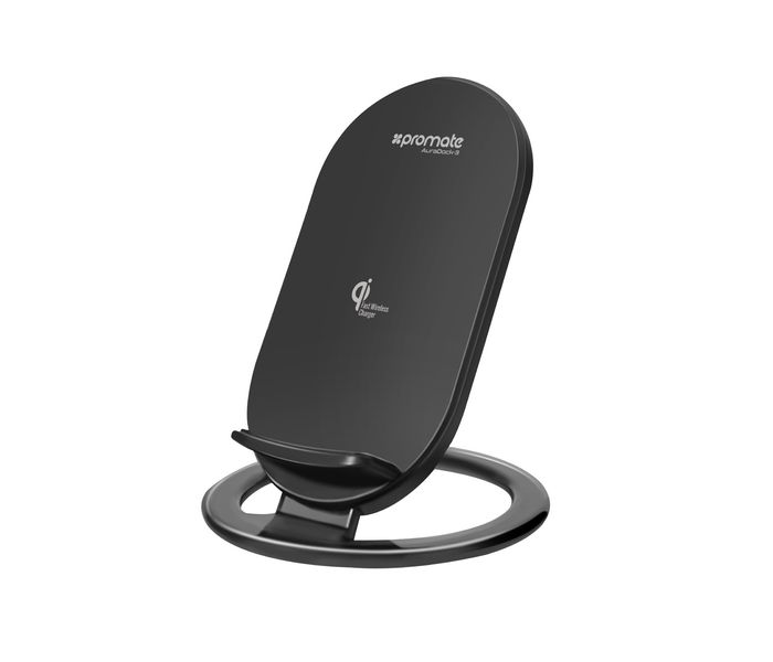 Promate AuraDock-3 Qi Wireless Charging Pad with Detachable Stand, Black - Zoom Image 6