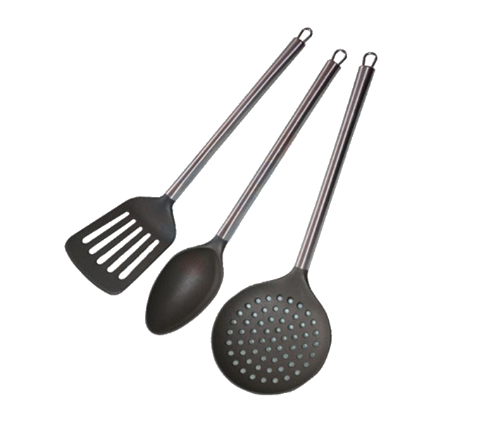 Royalford RF8334 3 Pieces Nylon Kitchen Tool Set - Black - Zoom Image