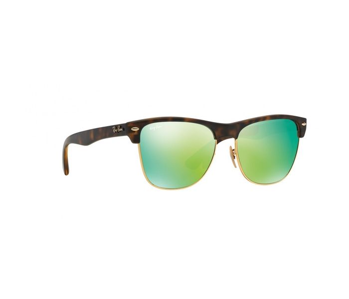 Ray-Ban RB4175 609219 Wayfarer Matte Havana Frame & Mirror Green Mirrored Sunglasses for Unisex - Zoom Image 2