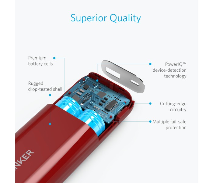 Anker A1211 Powercore 5200 mAh Power Bank Red - Zoom Image 2