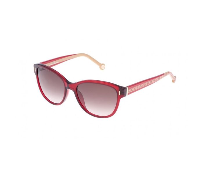 Carolina Herrera SHE597 0954 Wayfarer Red-Beige Frame & Brown Gradient Mirrored Sunglasses for Women - Zoom Image