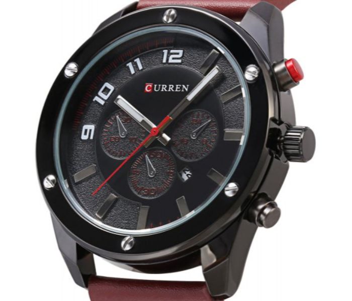 Curren 8204 Analog Quartz Watch For Men Brown and Black - Zoom Image 2