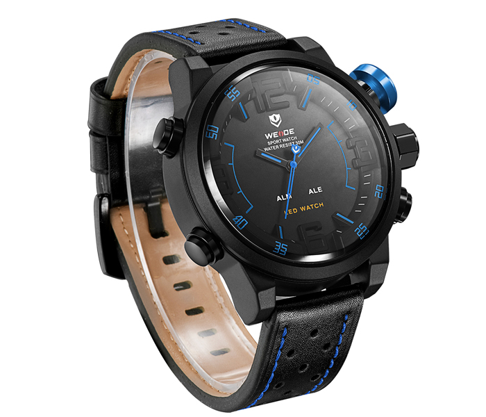 Weide WH-5210LB Analog and LED Digital Watch Black and Blue - Zoom Image 2