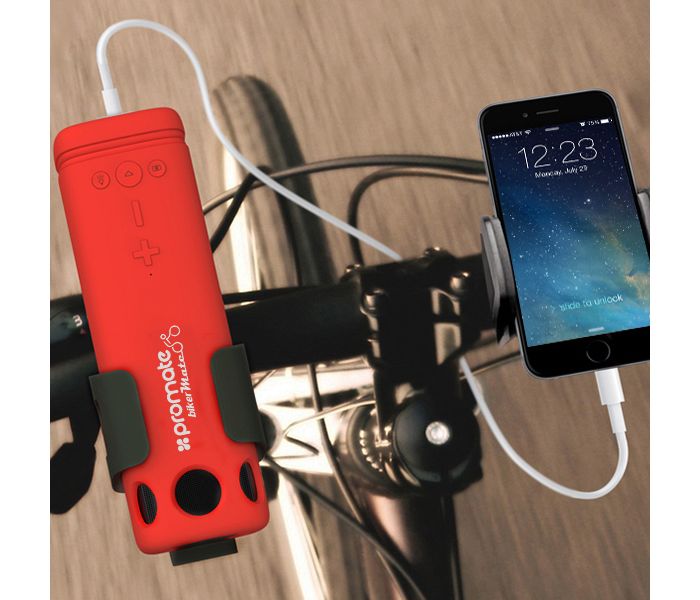 Promate Bikermate Rugged Wireless Speaker with Mount - Red - Zoom Image 7