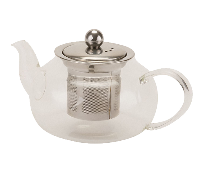 Royalford RFU9086 600ml Glass Tea Pot with Stainless Steel Strain - Clear - Zoom Image 2