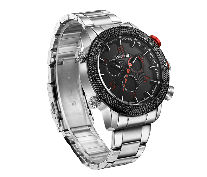 Weide WH-5206MB Analog and LCD Digital Watch Silver and Red - Zoom Image 2