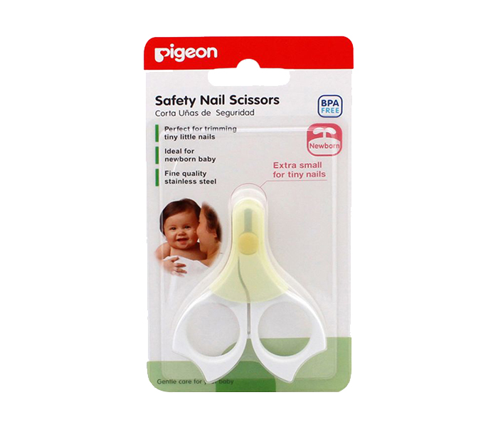 Pigeon N11583528A Stainless Steel Safety Nail Scissors for Tiny Nails - Blue & Yellow - Zoom Image 1