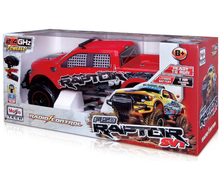 Maisto Tech 81601 1:6 Remote Control 2014 Ford F150 SVT Raptor 24GHz With Batteries and Charger Red - Zoom Image 2