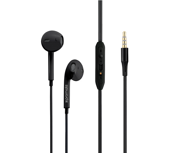 Promate Gearpod-Is2 Lightweight High-Performance Stereo Earphones, Black - Zoom Image 7