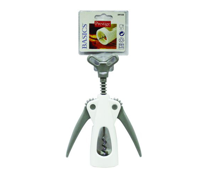 Prestige PR54052 Plastic Winged Corkscrew Opener, White - Zoom Image