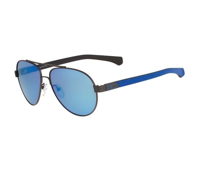 Calvin Klein CKJ462S 008 Aviator Black Frame & Blue Mirrored Sunglasses for Unisex - Zoom Image