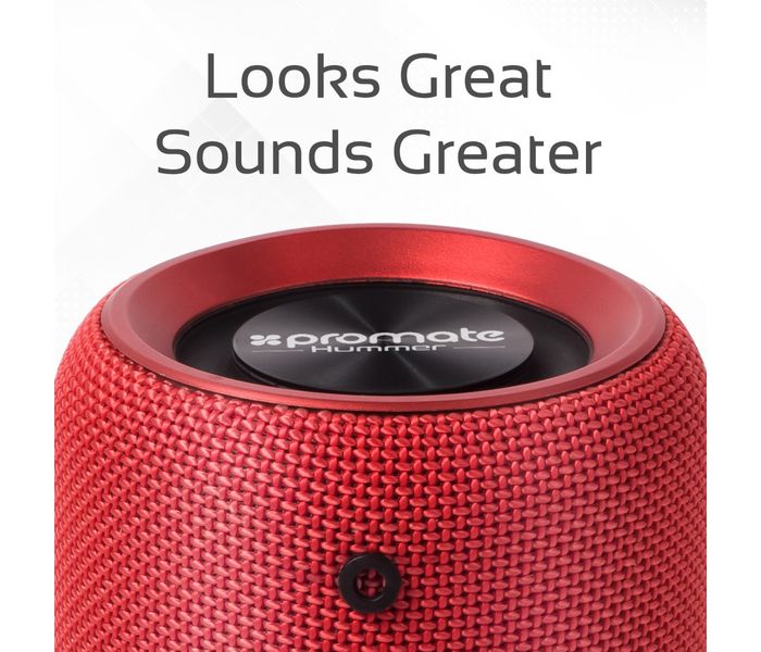 Promate Hummer 10W Portable Bluetooth Speaker with Handsfree - Red - Zoom Image 3