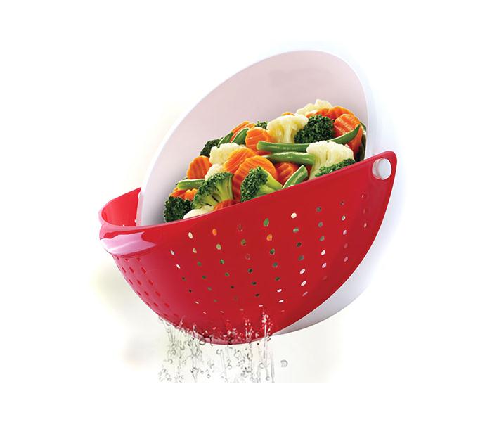 Royalford RF7175 Plastic Bowl with Skimmer - Red & White - Zoom Image 3