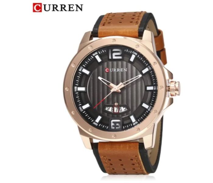 Curren 8293 Analog Quartz Watch For Men Khaki and Black - Zoom Image 1