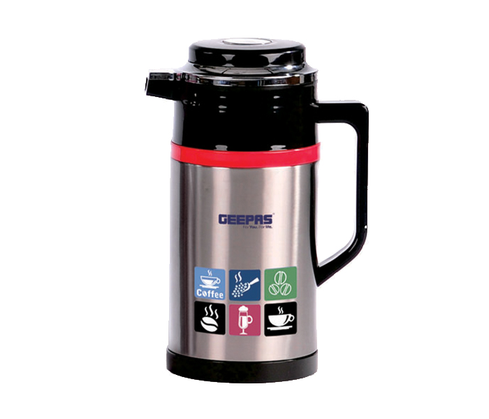 Geepas GVF5253 1 Litre Stainless Steel Hot and Cold Vacuum Flask - Silver - Zoom Image