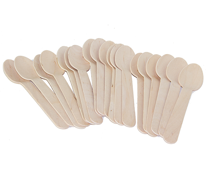 Taqdeer Hcr-4753 Disposal Wooden Spoon 14 Cm - Pack Of 100 - Zoom Image 2