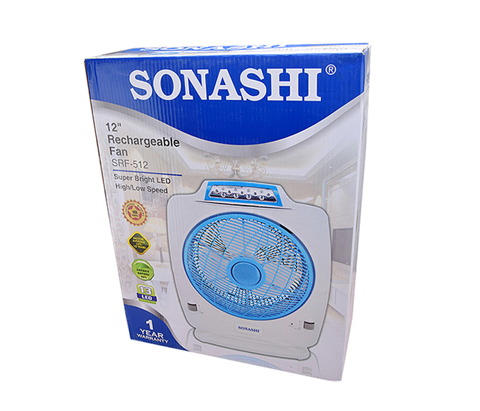 Sonashi SRF-512 12-inch Rechargeable Oscillating Fan with Super Briht Led - Zoom Image 3