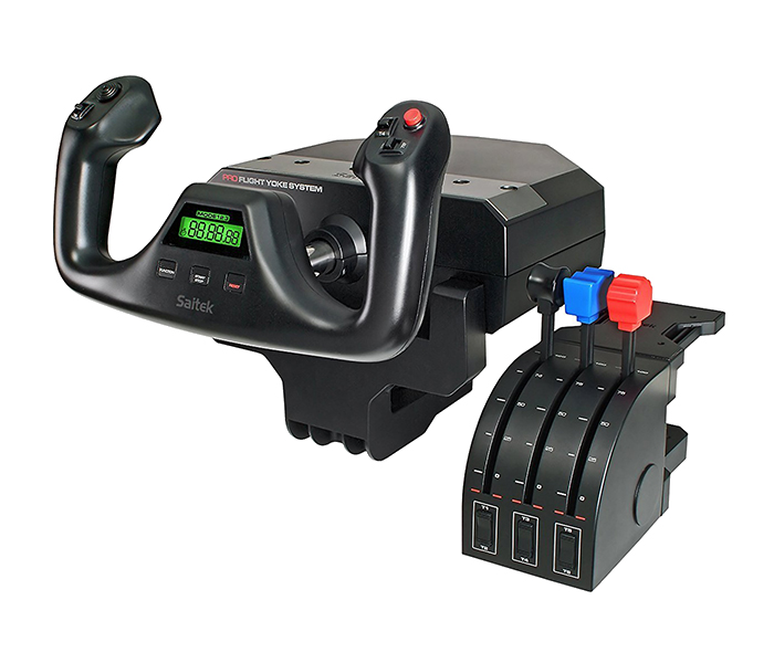 Logitech 945-000004 G Saitek Flight Yoke System Professional Simulation Yoke & Throttle Quadrant - Black - Zoom Image 5