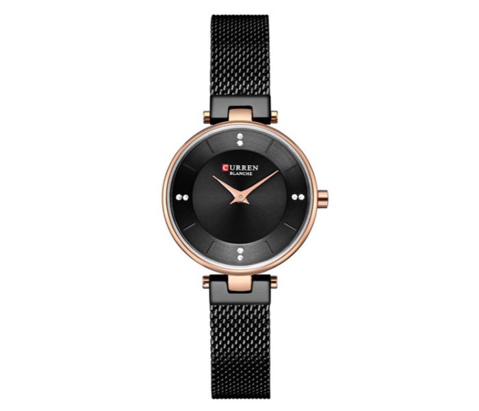 Curren 9031 Stainless Steel Analog Quartz Watch For Women Black - Zoom Image