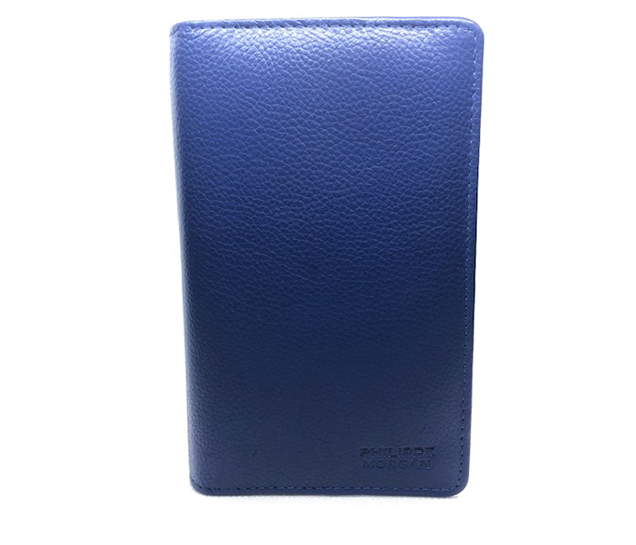 Philippe Morgan PM008 Men Leather Bifold Wallet - Blue - Zoom Image 2