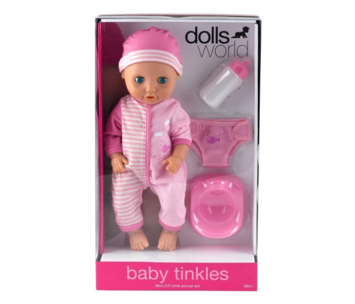 Dolls World 8120 38cm Baby Tinkles Pink - Zoom Image 1