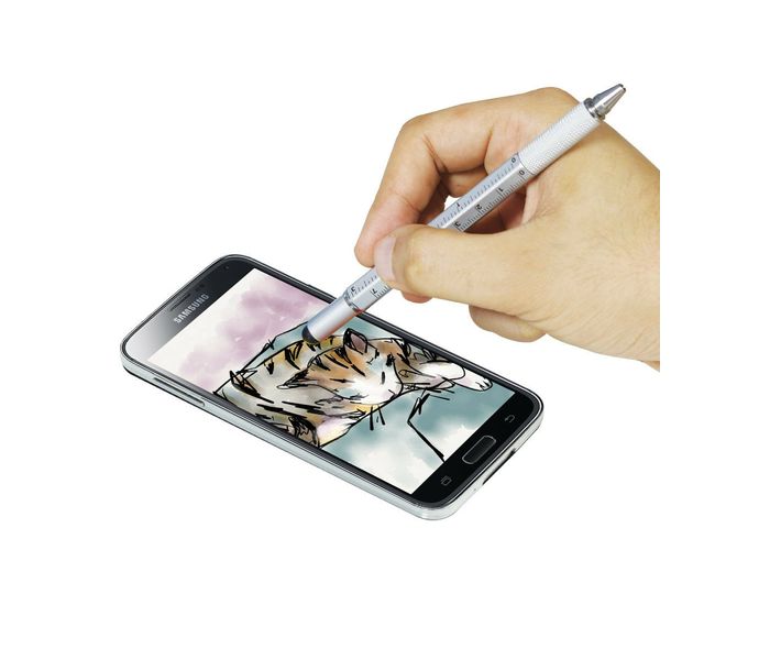 Promate Techpen Multifunctional 5-in-1 Professional Stylus Ballpoint Pen, Black - Zoom Image 4