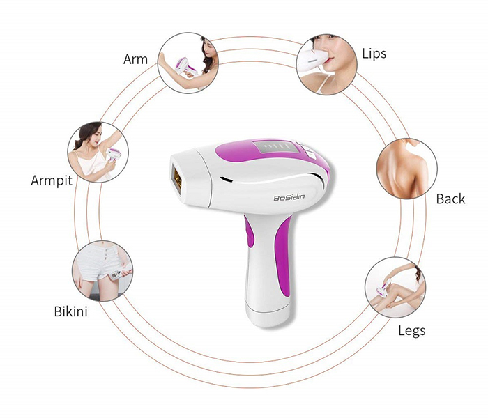 BoSidin D-1011 Permanent IPL Laser Facial Hair Remover for Unisex - White & Pink - Zoom Image 3