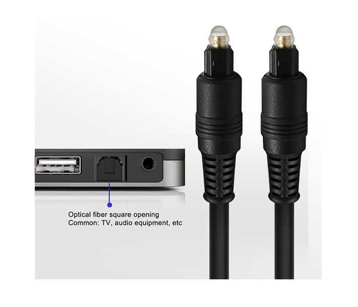 iends IE-CA083 Digital Optical Fiber Audio Cable - Black - Zoom Image 3