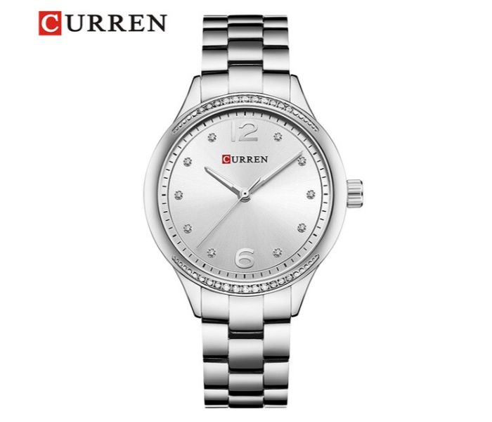 Curren 9003 Fashion Crystal Design Watch For Women Silver - Zoom Image