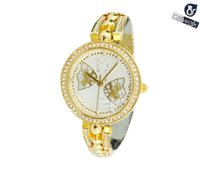 Catwalk CW-130 Genuine quality Fashionable Cz Watch For Women - Gold - Zoom Image