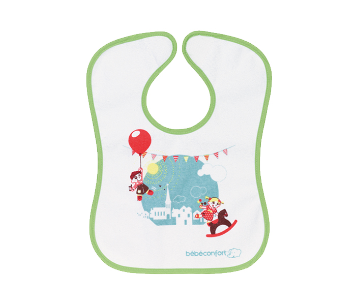 Bebe Confort 31000102 Sponge Bibs with Plastic Lining S.1 - Green, Set of 2 - Zoom Image