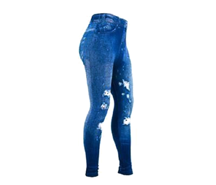 Hot Shaper Skin-fit Leggings For Women Caresse Jeans Free Size- Light Blue - Zoom Image