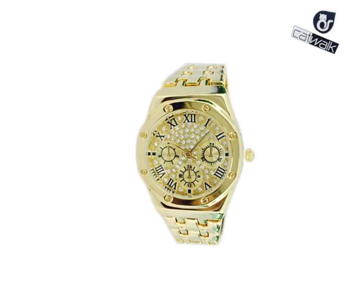 Catwalk CW-996 Genuine quality Fashionable Cz Watch For Women Gold - Zoom Image