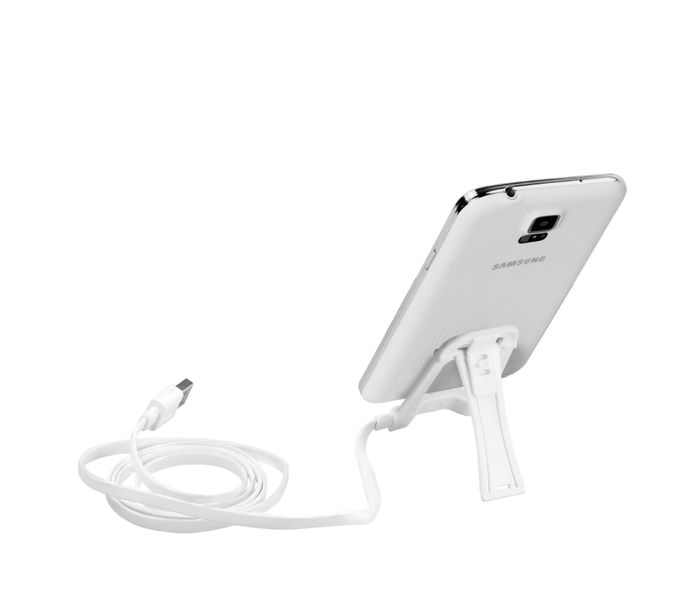 Promate Pose-M Micro-USB Sync and Charge Stand with Flat Cable - White - Zoom Image 2