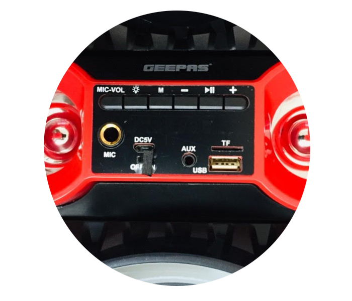 Geepas GMS8587 Portable & Rechargeable Speaker System with Bluetooth - Black - Zoom Image 4