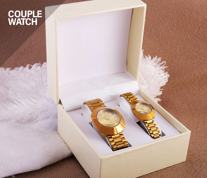 Zistar Romance Couple Watch - Gold - Zoom Image