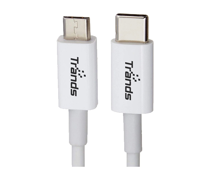 Trands TR-CA4380 Type C to Micro USB Cable - White - Zoom Image 2