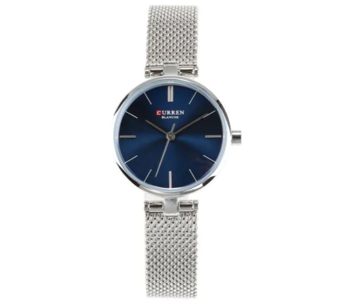 Curren 9038 Mesh Belt Quartz Watch For Women Silver and Blue - Zoom Image