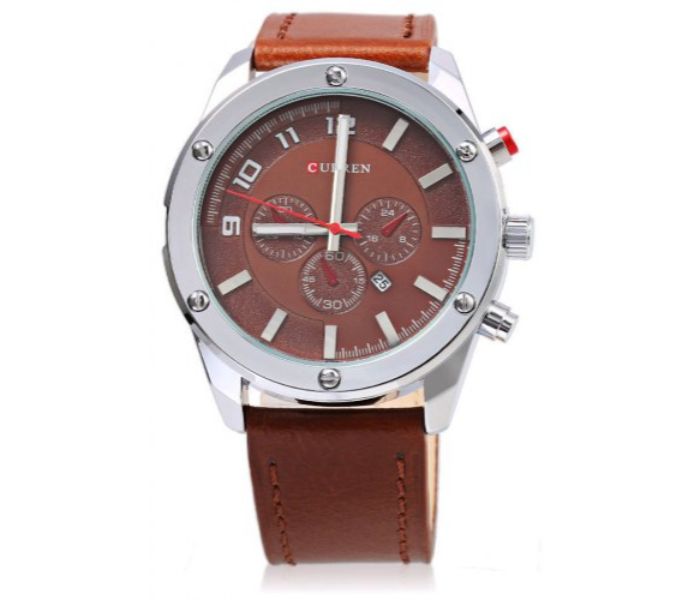 Curren 8204 Analog Quartz Watch For Men Coffee - Zoom Image 3