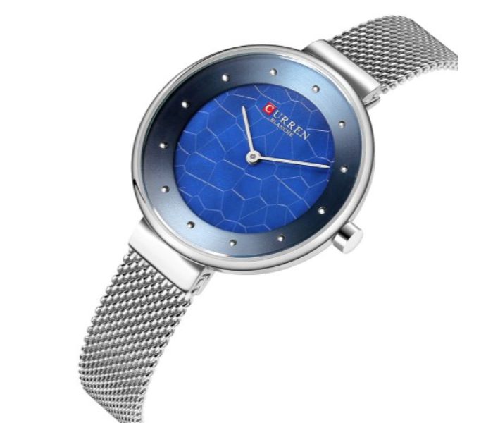 Curren 9032 Analog Quartz Watch For Women Silver and Blue - Zoom Image 1