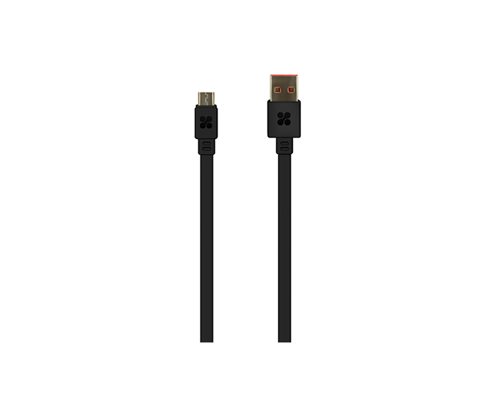 Promate Linkmate-U2F2 Flat Micro-USB Sync & Charge Cable - Black - Zoom Image 8