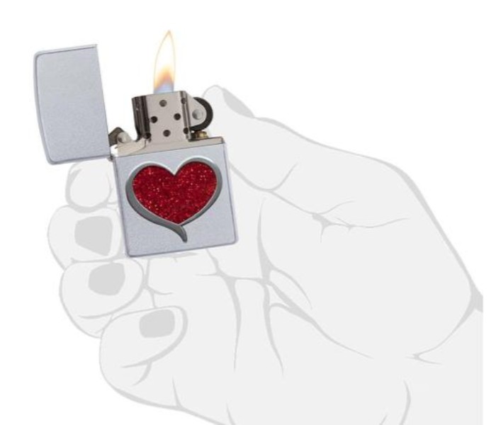 Zippo 29410 205 Glitter Heart Lighter Silver - Zoom Image 2