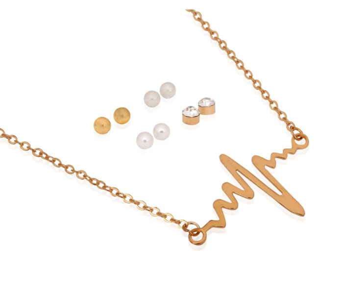 5 Pieces Wave Design Jewellery Set 31646 Gold - Zoom Image 4